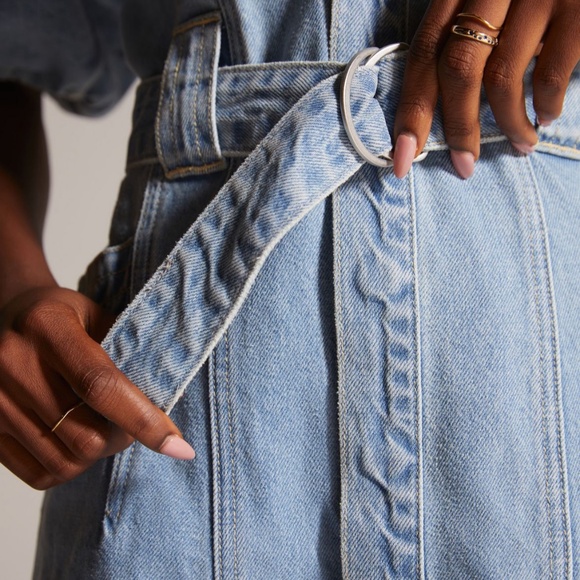 New Aureta Studios Denim Puff-Sleeve Dress size small - Picture 3 of 5